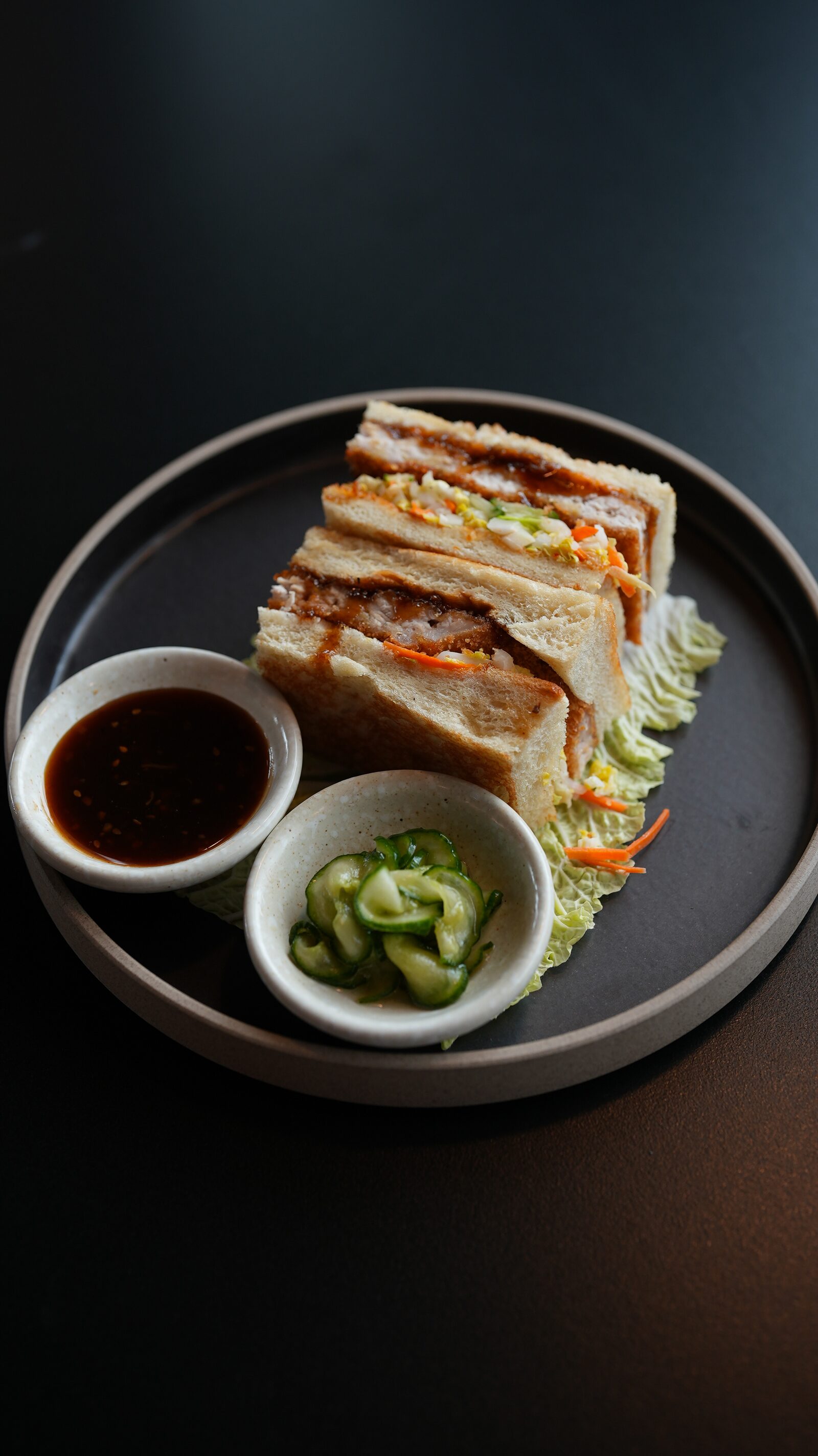 Katsu sando cut and stacked at Niku Kitchen.Sushi.Bar