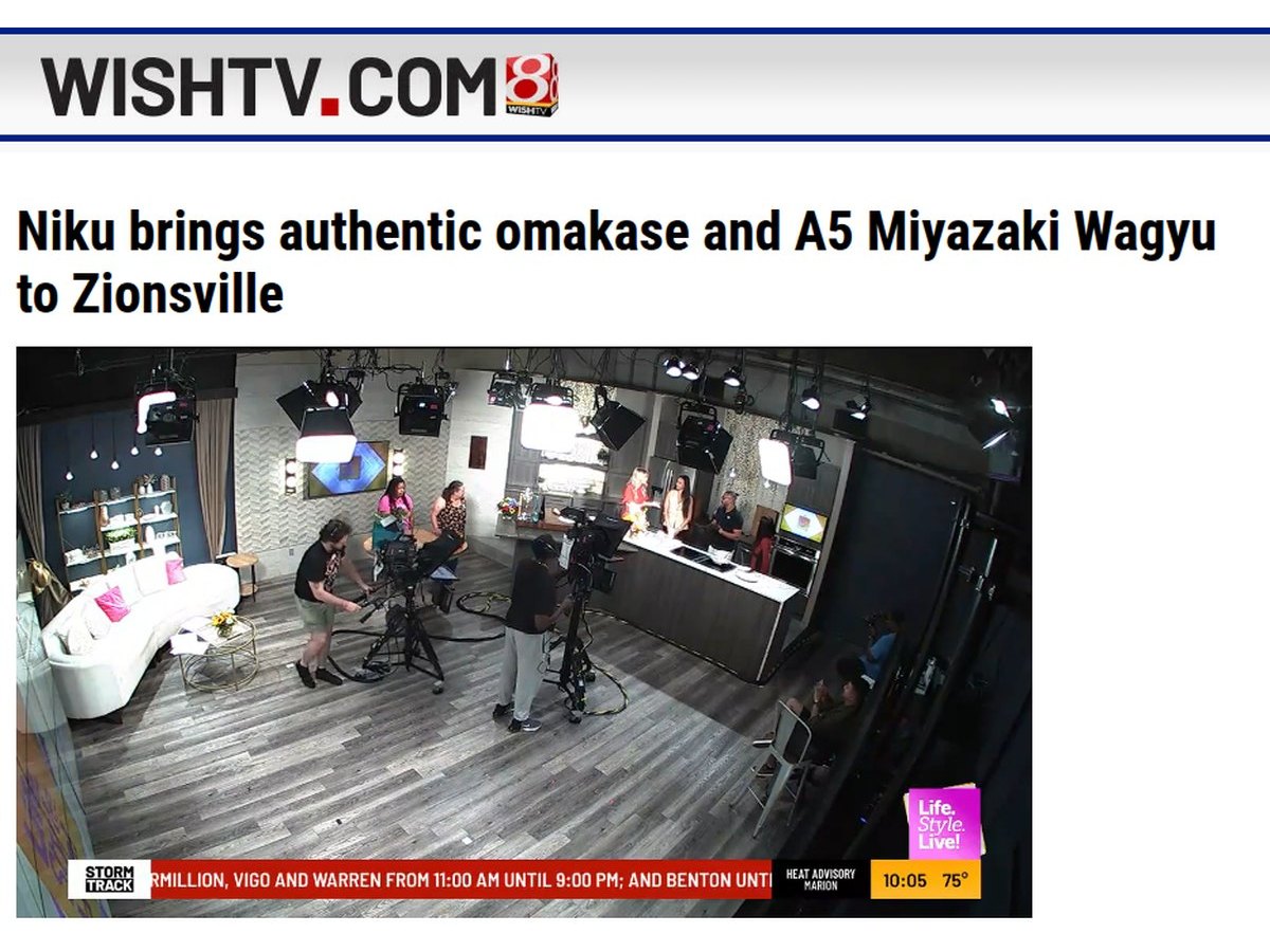WISH-TV article: Niku brings authentic omakase and A5 Miyazaki Wagyu to Zionsville